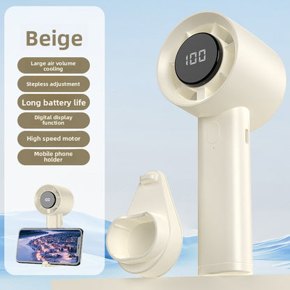 USB Rechargeable Handheld Fan with Digital Display