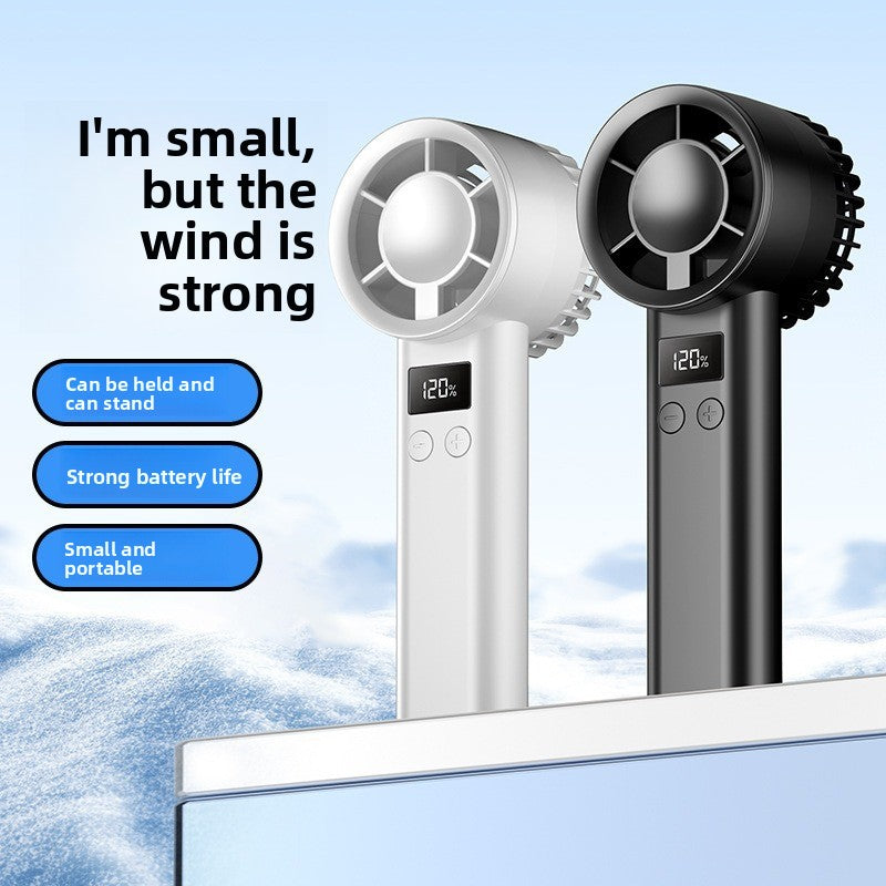 USB Rechargeable Handheld Fan with Digital Display